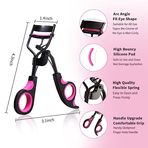 ๐๐ซ๐จ๐๐๐ฌ๐ฌ๐ข๐จ๐ง๐๐ฅ ๐๐ฒ๐๐ฅ๐๐ฌ๐ก ๐๐ฎ๐ซ๐ฅ๐๐ซ ๐๐ข๐ญ - Violet Black Lash Curlers with 10 Refills for Stunning Women's and Girls' Eyelashes