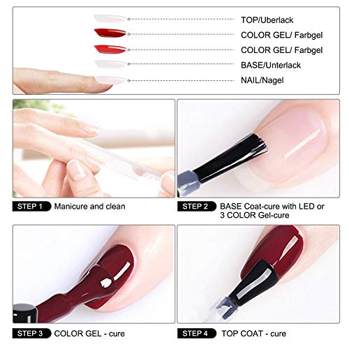 Anself 36 Mix Colors Gel Nail Polish Set,Gel Nail Kit UV Gel Nail Polish Acrylic Nail Kit Gel Polish Set for Nail Art Nail Design with Brush