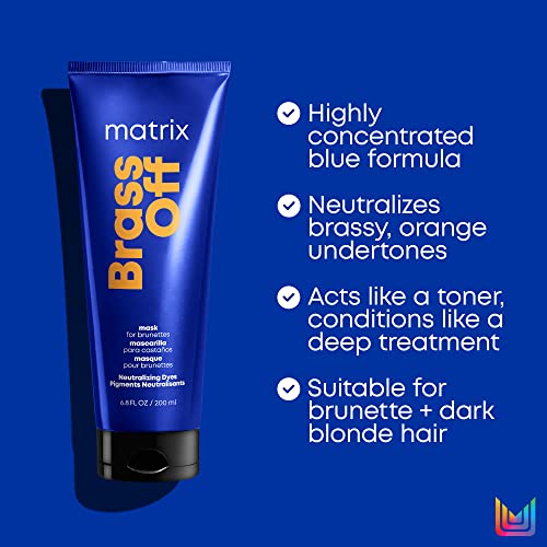Matrix Brass Off blue hair mask, to help neutralise unwanted orange undertones on lightened brunettes,Total Results 200 ml