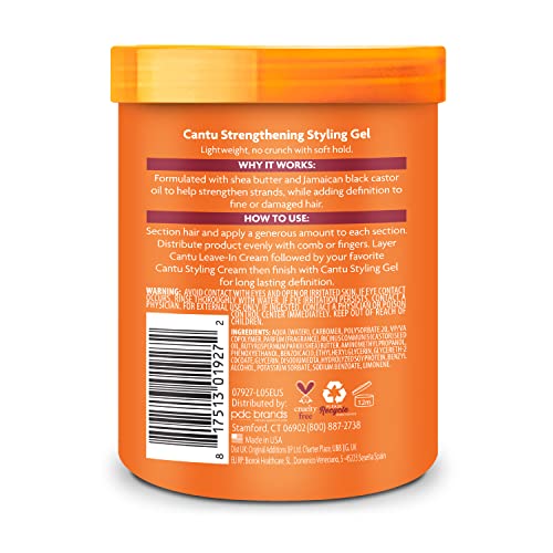 Cantu Strengthening Styling Gel with Jamaican Black Castor Oil 524g
