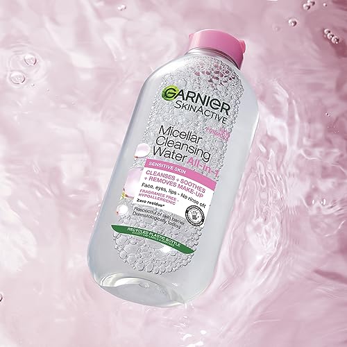 Garnier Micellar Cleansing Water For Sensitive Skin 400ml, Gentle Face Cleanser & Makeup Remover, Fragrance Free, Recognised By The British Skin