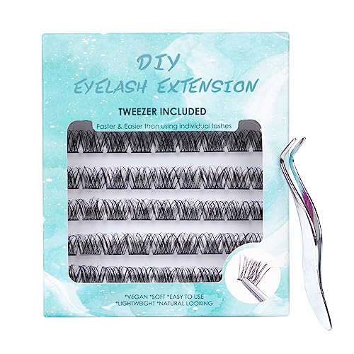 Cluster Lashes SISILILY Individual Lashes 72 Lash Clusters C D Curl Individual Cluster eyelashes DIY Lash Extensions Reusable False Eyelashes 3D