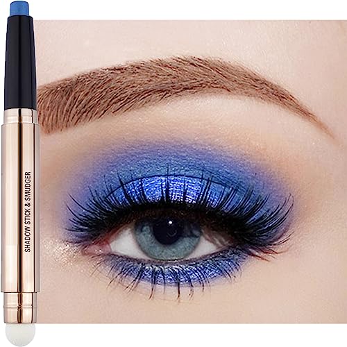 Glitter Eyeshadow Metallic Eye Shadow Stick,Pearl Shimmer Dual-Ended Eyeshadow Eye Brightener Highlighting Pen,High Pigmented,Cruelty Free,Smooth