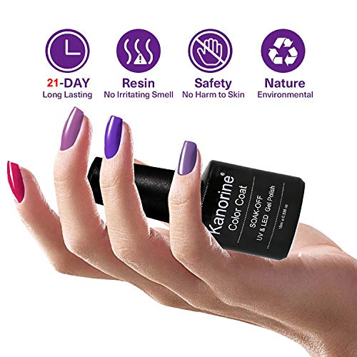 Kanorine Temperature Color Changing Gel Nail Polish UV LED Soak Off Gel Varnish Manicure Colour Changing Art Gel Polish 10mL