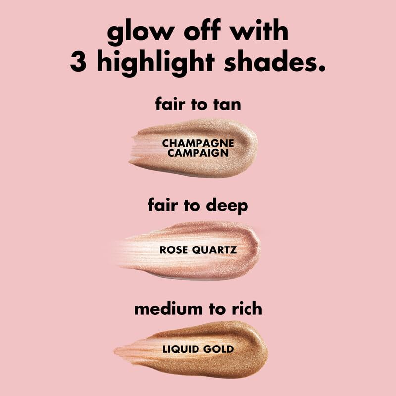 e.l.f. Halo Glow Highlight Beauty Wand, Liquid Highlighter Wand For Luminous, Glowing Skin, Buildable Formula, Vegan & Cruelty-free, Champagne Ca