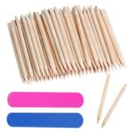 400 Pcs Orange Wooden Sticks,Wood Cuticle Pusher,Orange Sticks for Nails,Multifunctional Double-End Cuticle Pusher Tools,Cuticle Sticks for Manic