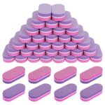 Lusofie 40Pcs Mini Pink Nail Buffer Blocks 100/180 Double Sided Buffer Nail File Grit Sponge Sanding Nail Polish Blocks for Acrylic Nails(Pink-Pu