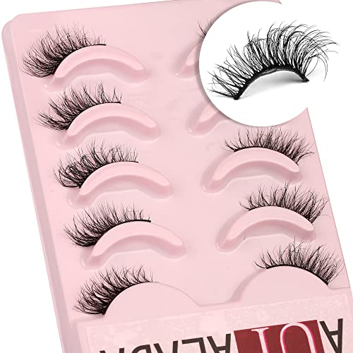 False Eyelashes Half Lashes Natural Wispy Cat Eye lashes Fluffy Volume Strip 1/2 lashes Accent Corner 3/4 Eye Lashes Cluster DIY Fake Eyelashes P