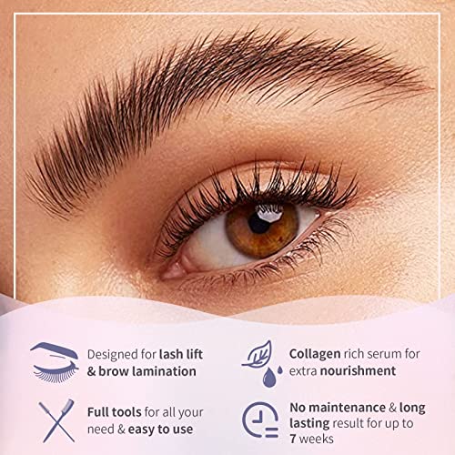 Libeauty Lash Lift and Brow Lamination 2 in 1 Kit, Eyelash Perm Sachet Disposable Professional Quality Quick Lash Lifting, Semi-Permanent Curling