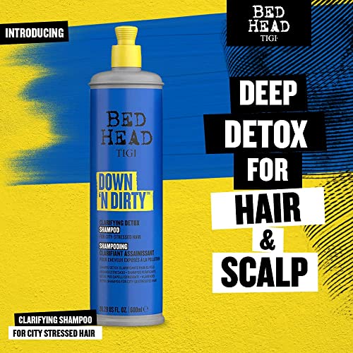 Bed Head by TIGI - Down N' Dirty Clarifying Detox Shampoo - Removes Build-Up - For All Hair Types - 600ml