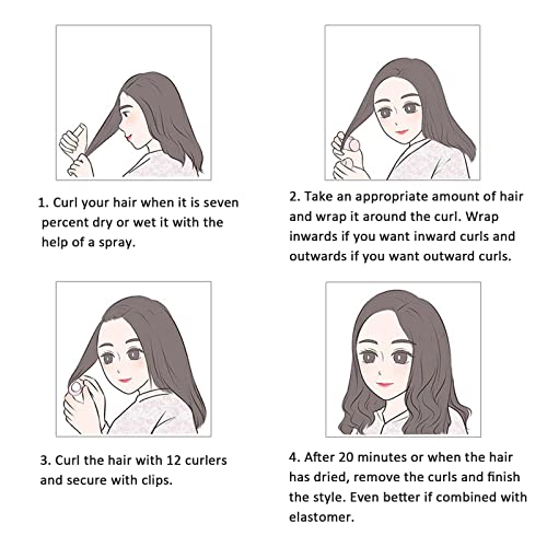 KEYRI 48PCS Hair Rollers Set Hair Rollers with Clips Self Grip Jumbo Hair Roller No Heat Heatless Hair Rollers for Long Medium Short Hair Styling