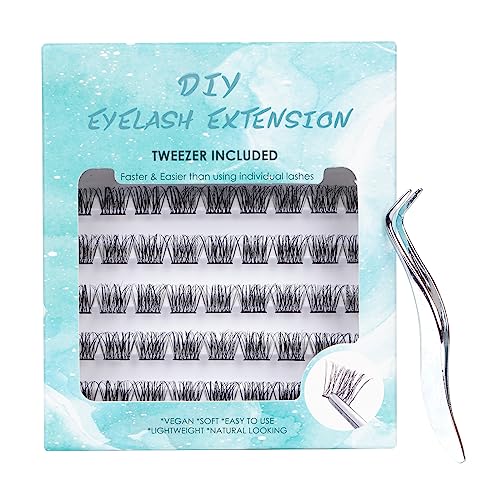 Cluster Lashes SISILILY Individual Lashes 72 Lash Clusters C D Curl Individual Cluster eyelashes DIY Lash Extensions Reusable False Eyelashes 3D