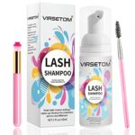 Eyelash Extension Cleanser, Eyelash Extension Shampoo For Eyelashes Cleansing and Extensions, Gentle Lash Shampoo 60ml + Brush + Mascara Wand, Pa