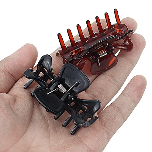 JaneYi 6 Pieces Hair Claw Clips Plastic Hair Claws Non-Slip Strong Hold Hair Jaw Clips Medium Small Hair Clasps Fashion Hair Styling Accessories