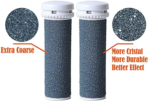 Hsthe Sea 4 Pack Extra Coarse Mineral Replacement Rollers Mineral Replacement Rolls for Emjoi Micro Pedi Callus Remover Refill Rollers (grey)