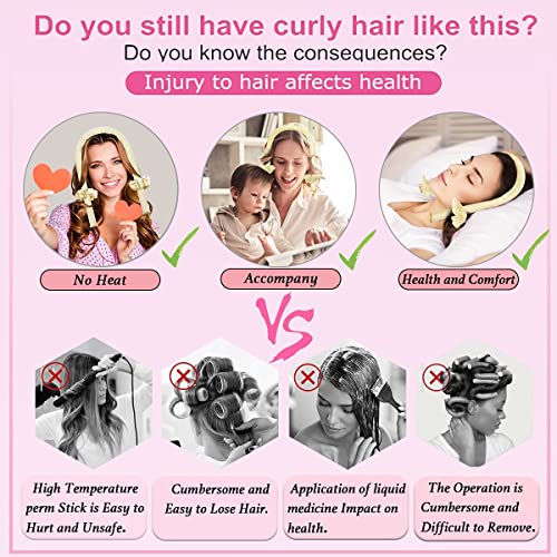 PINTAUR High Resilience Sponge Heatless Curls 2 Pack, Silk Heatless Hair Curler, Women Heatless Curling Rod Headband, Suitable for Long Hair and