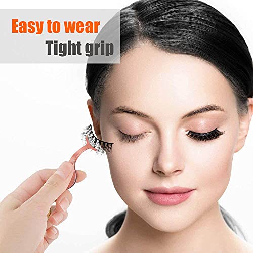 Eyelash Applicator Tool Stainless Steel,Eyelashes Clip for Loading and Unloading False Eyelashes(Rose Gold)