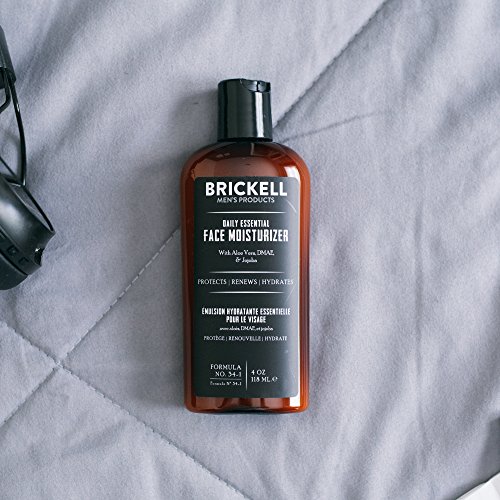 Brickell Men's Daily Essential Face Moisturizer for Men, Natural and Organic Fast-Absorbing Face Lotion with Hyaluronic Acid, Green Tea, and Jojo