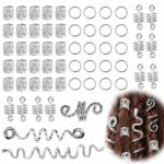 58 Pcs Hair Rings Dreadlock Accessories Hair Rings Spiral Dreadlocks Hair Beads Good Ductility Hair Braid Rings Clip Pendants Everyday and Festiv