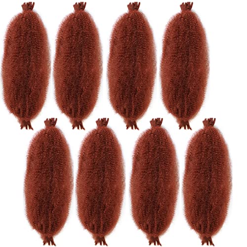 Leeven 16 Inch Pre Separated Springy Twist Hair for Afro Marley Locs 8 Packs Pre-Fluffed Popping Spring Twist Crochet Hair for Distressed Locs Af