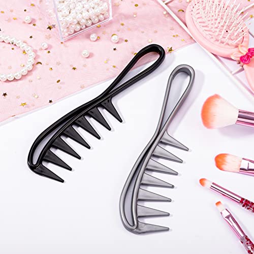 Fuyamp 2 Packs Wide Tooth Shark Combs, Salon Large Teeth Shark Combs Curly Hair Salon Barber Comb, Afro Comb Curl Comb Hairstyle Comb Salon Haird