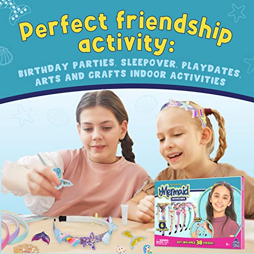 PURPLE LADYBUG Make Your Own Mermaid Headbands for Girls - Creative Mermaid Gifts for Girls 6 Years Old, Birthday Gifts for Kids 8-12, Arts & Cra