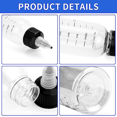Fantasyon 3PCS Hair Oil Applicator Bottle 120ml Squeeze Oil Applicator Bottle for Hair Oil Bottle Applicator with Caps for Salon Hair Care Colori
