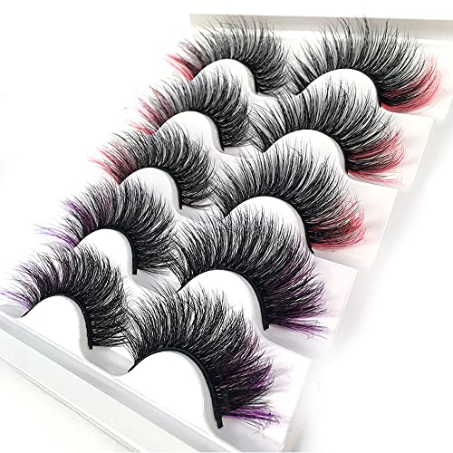 OCHILIMA Eyelashes Russian Strip Lashes Natural Look Eye Lashes False Lashes Wispy D Curly Fluffy 3D Effect Cat Eye Soft Fake Eye Lashes Pack 7 P
