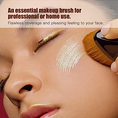 Foundation Makeup Brush, Top Kabuki Face Brush Multifunctional for Blending Liquid, Cream or Flawless Powder Cosmetics (black)