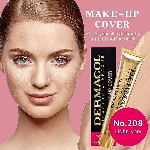 Dermacol DC Full Coverage Foundation | Concealer in Cream Waterproof Long Lasting SPF30 | Hypoallergenic and Lightweight Concealer | Tattoo, Acne