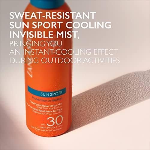 Lancaster Sun Sport Cooling Invisible Body Mist SPF30 200ml | Invisible Sunscreen For Body | Broad Spectrum Sun Protection | Sweat Resistant Spra