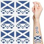 Scotland Flag Temporary Tattoos,10 Sheets National Flag Face Tattoo Stickers for World Cup European Cup International Competitions