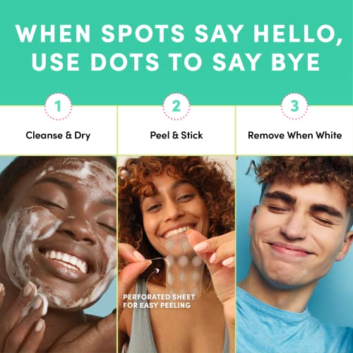 Dots for Spots Acne Patches - Pack of 60 Translucent Hydrocolloid Pimple Patch Spot Treatment Stickers for Face and Body - Fast-Acting, Vegan & C