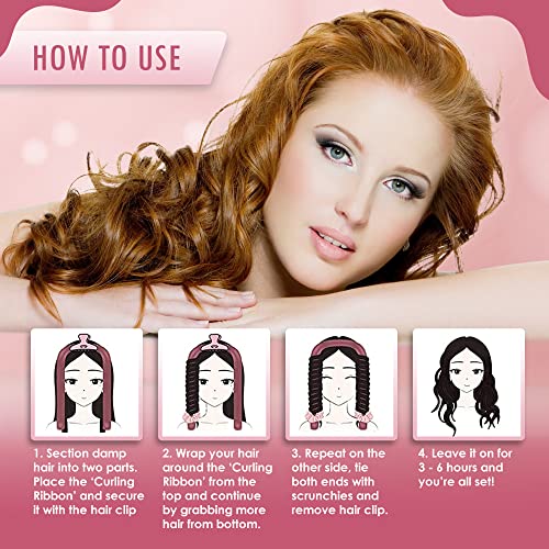 SHOPTOP® Heatless Curling Rod Headbands - Heatless Hair Curling Set, Styling Tools for Long Medium Hair Best For Natural Wave Soft Hair Roller fo