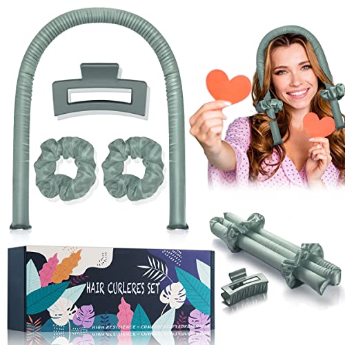 High Resilience Sponge Heatless Curling Rod Headband, Women Curls, Soft and Comfortable Sleep Silk No Heat Curls Ribbon, Adjustable Wave Iron Kit