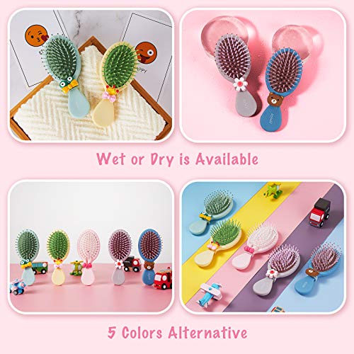 Hair Brush, Detangler Brush for Girls Boys Women Men Kids Wet Dry Hair, Mini Travel Detangling Brush for All Hair Types Glide Through Tangles Wit