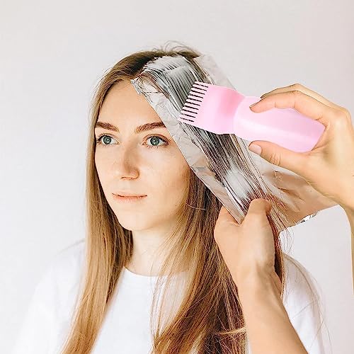 Hair Dye Brush Bottle (2 Pcs) Root Comb Applicator Bottle Hair Colouring Dye Applicator Scalp Treatment Bottle Plastic Squeeze Bottles for Hair C