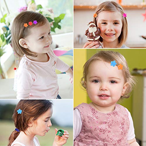 Hair Bobbles, 200Pcs Hair Ties Elastic Hair Bands Ponytail Holders for Girls Women with 15Pcs Mini Hair Clips (Multicolor)