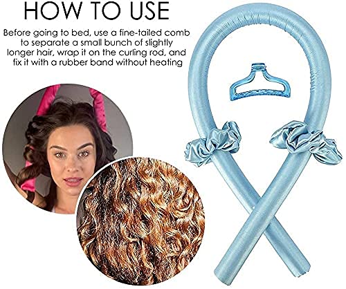 Heatless Curling Rod Headband,No Heat Wave Hair Curlers Styling Tools for Long Medium Hair Make Soft And Shiny (Pink)