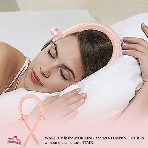 Heatless Curlers Headband No Heat Hair Curler for Sleeping Heatless Curls Roller Overnight Heatless Hair Curlers Set Soft Curling Rod Headband He