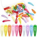 60Pcs Snap Hair Clips for Girls, Gingbiss 2 inch No Slip Colorful Metal Hair Barrettes with Storage Case for Girls Kids Teens Women, Cute Snap Ha
