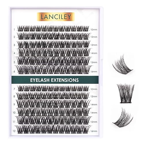 Lanciley Individual Lashes 45 Clusters Lashes CC Curl DIY Eyelash Extension Kit at Home for Make-up Beginner False Eyelashes with Eyelash Glue Tw