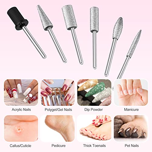 Nail Drill Machine, Professional Manicure Nail File Kit 20000rpm Acrylic Gel Nails Polishing Tool Drills for Home and Salon Use