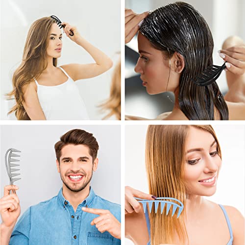 Fuyamp 3 Pcs Wide Tooth Shark Combs, Salon Large Teeth Shark Combs Curly Hair Salon Barber Comb, Afro Comb Curl Comb Hairstyle Comb Salon Hairdre