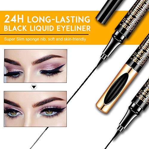 Magic Liquid Eyeliner, Black Waterproof Eye Liners, Long-Lasting, Sweatproof and Smudgeproof, Super Slim Eyeliner Pen Gel, Professional Eye Makeu