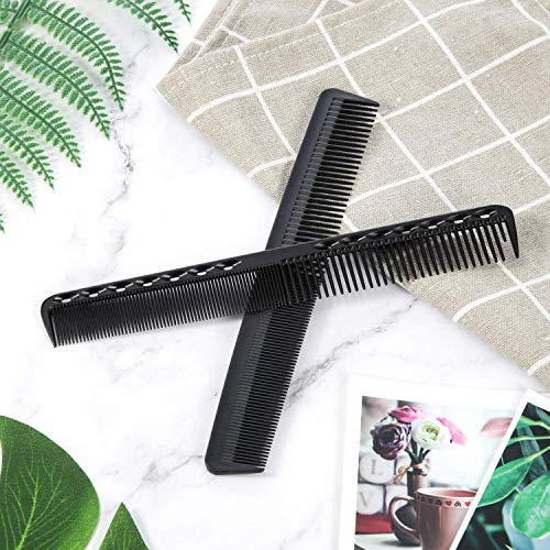 Carbon Fine Cutting Comb Carbon Fiber Salon Hairdressing Comb Hairdressing Comb Heat Resistant Barber Comb (3 Pieces, Black)