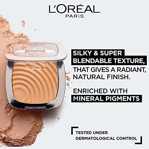 L'Oréal Paris Powder Foundation, Super-Blendable, With Hyaluronic Acid, Light Texture for a Flawless Finish, True Match Perfecting Powder, W3