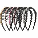 FRIUSATE 6 Pcs Teeth Headbands, Wave Rhinestone Headband Comb Crystal Hair Hoop for Women Girls