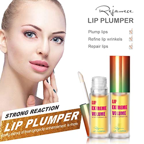 Lip Plumper Lip Gloss by Rejawece - Lip Plumping Balm Plumper Device Lipstick Treatment - Clear Lip Plump Gloss - Enhancer for Fuller & Hydrated