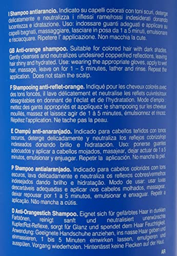Fanola No Orange Shampoo, Anti-Orange Tones Shampoo for Neutralize Copper, Orange and Red Tones with Immediate Toning Action for Dark Colored Hai